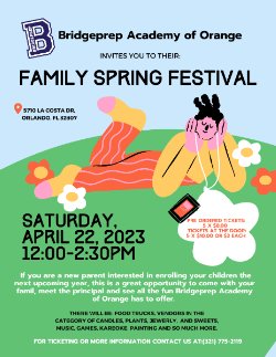 Join us on Saturday, April 22nd for our Family Spring Festival